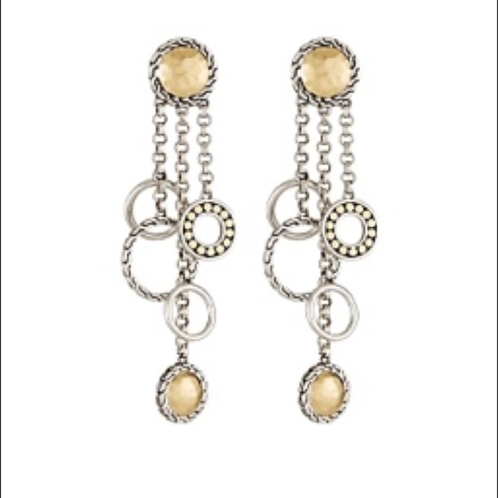 John Hardy Pali Gold & Silver Chandelier Earrings